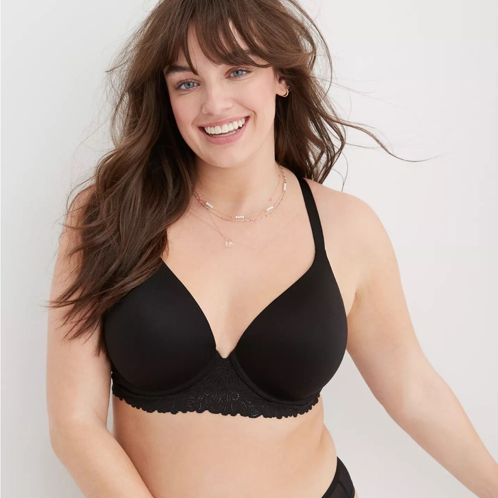 Aerie Sunnie Bloom Lace Trim Full Coverage Lightly Lined Bra
